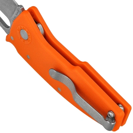 Nóż składany Demko Nano-Shark CP Orange GRN, Stonewashed AUS10A by Andrew Demko (NANO-10A-Orange GRN-CP)