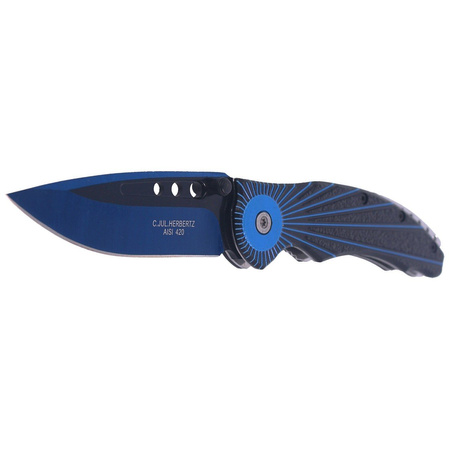 Herbertz Solingen Hit Aluminum Blue-Black 90mm Knife (584412)