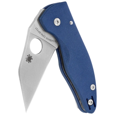 Spyderco MicroJimbo Knife Cobalt Blue G10, Satin CPM SPY27 by Michael Janich (C264GPCBL)