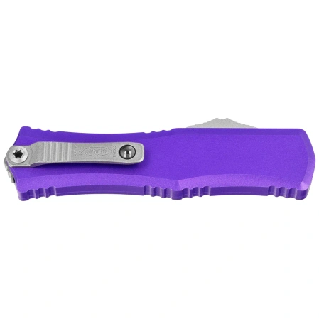 Microtech Hera II Mini Bayonet OTF Knife Purple Aluminum, Stonewashed M390MK by Tony Marfione (1701M-10PU)