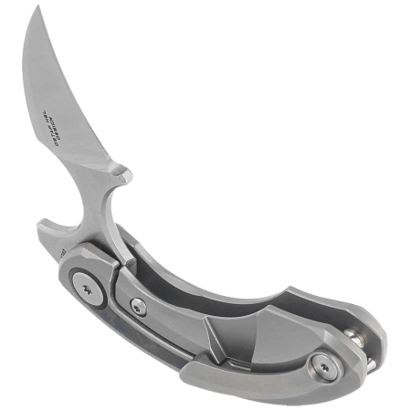 Bestech Strelit Knife Gray Titanium/Black-Blue Marble Carbon Fiber, Satin/Stonewashed M390 by Ostap Hel (BT2103D)