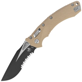 Microtech Amphibian Ram-Lok S/E Knife Fluted Tan G10, Black P/S M390MK by Tony Marfione (137RL-2FLGTTA)