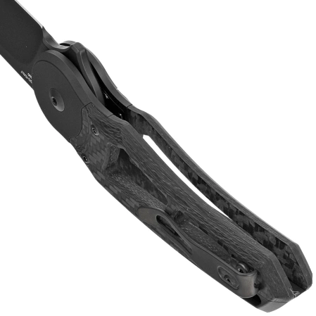 Fox Metamorphosis Black 3K Carbon Fiber Knife, Black PVD M390 (FX-556-A4)