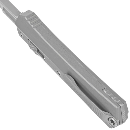 Nóż automatyczny OTF Microtech Glykon Bayonet Natural Clear Aluminium/Apocalyptic Titanium, Apocalyptic M390 by Tony and Sean Marfione (184-10APNC)