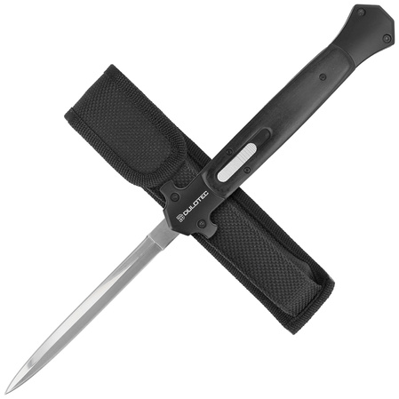 Dulotec OTF Italian Stiletto Black Aluminium, Satin 3Cr13MoV Knife (K186A)