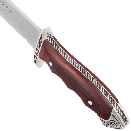 Muela 21833 Red Pakka Wood, Satin X50CrMoV15 knife