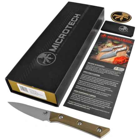 Microtech Pairing Kitchen Knife OD Green G10, Stonewashed MK390 (3500-10OD)