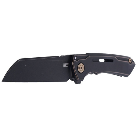 WE Knife Mini Buster Antique Bronze Titanium, Black Stonewashed CPM 20CV by Snecx Tan (2003B)