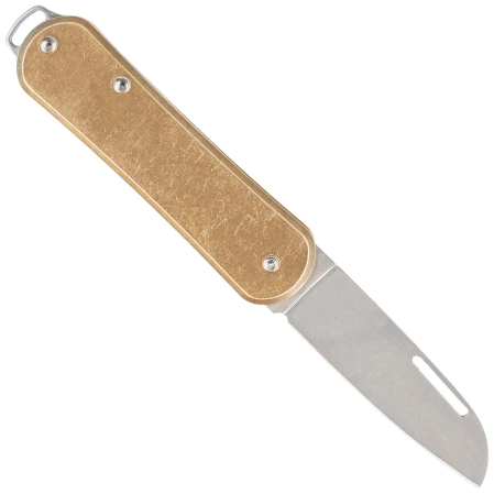 Fox Vulpis Brass, Polished M390 Pocket Knife (FX-VP108 OT)