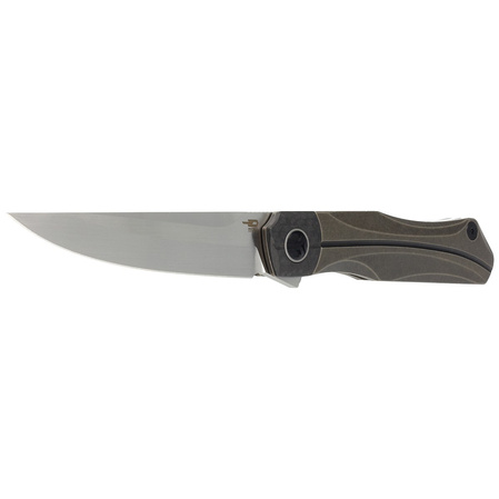 Bestech Thyra Bronze Stonewashed Titanium/Carbon Fiber, Horizontal Satin M390 by Kombou Knife (BT2106B)