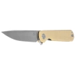 Bestechman Flick Knife Khaki G10, Satin/Stonewashed D2 by Ostap Hel (BMK13C)