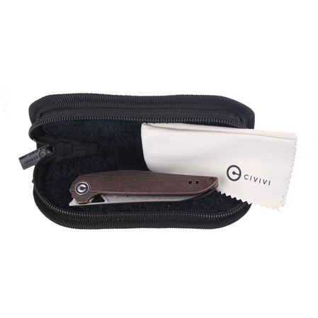 CIVIVI McKenna Black Stonewashed Copper, Damascus by Elijah Isham (C905DS-2)