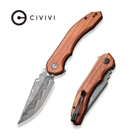 Civivi Bluetick Knife Guibourtia Wood, Damascus by Bryan Montalvo (C23050-DS1)