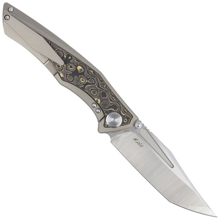 Bestech Togatta Light Bronze Titanium/Damascus Copper Carbon Fiber, Satin M390 by Koens Craft Knife (BT2102G)