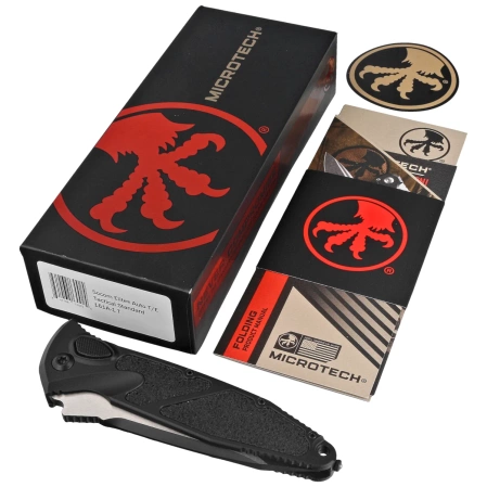 Nóż automatyczny Microtech Socom Elite Auto T/E Black Aluminium, Tactical M390 by Tony Marfione (161A-1T)