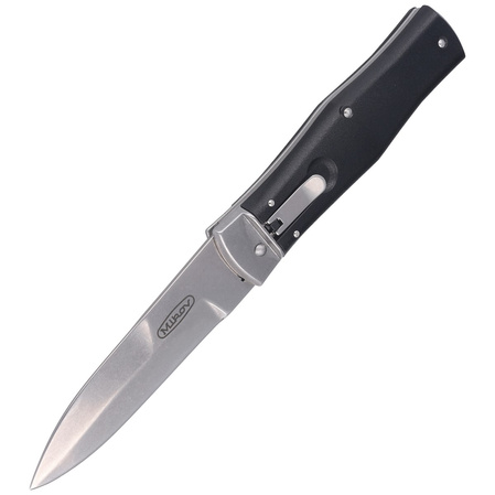 Nóż sprężynowy Mikov Predator Black ABS, Stonewashed N690 (241-BH-1/STN/KLIP)