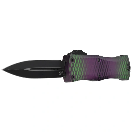 Microtech Hera II Mini D/E OTF Knife Alien Purple X-51 Aluminium, Black M390MK by Tony Marfione (1702M-1PUX51S)
