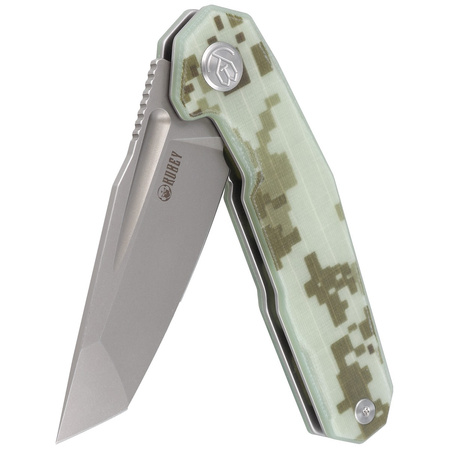Kubey Carve Knife Digital Camo G10, Beadblasted AUS-10 (KB237H)