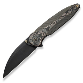 WE Knife Zenthra Bronze Titanium/Copper Foil Carbon, Black Stonewashed M390 (WE24021C-3)