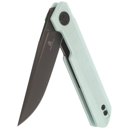 Bestechman Knife Mini Dundee Ice Cream Blue G10, Grey DLC D2 by Ostap Hel (BMK03G)