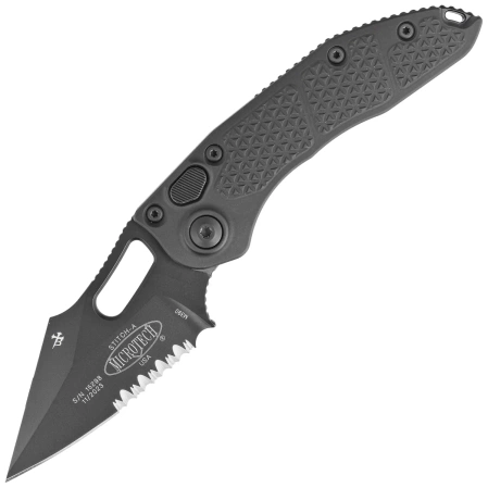 Microtech Stitch-A S/E Automatic Knife Black Aluminum, Black P/S M390 by Borka Blades and Tony Marfione (169-2T)