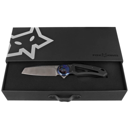 Fox Metamorphosis Black PVD Titanium, Timascus HW, Damasteel Super Dense Twist Knife (FX-556-A1)