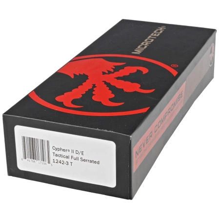 Microtech Cypher II D/E OTF Knife Black Aluminum, Tactical F/S M390MK by Deryk Munroe and Tony Marfione (1242-3T)