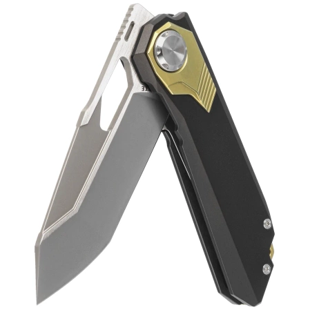 Remette RT-Peregrine Falcon Knife Brown/Gold Titanium, Hand Grinding Pearlescent M390 (RTT1-BX)