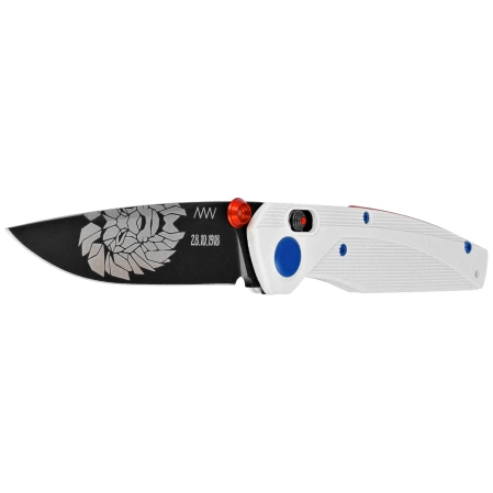 ANV A100 1918 BB Limited Edition No 26/100 Knife White GRN, Black DLC Sleipner (ANVA100-036)