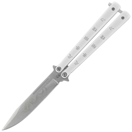 Martinez Albainox Balisong Ninja Dragon Knife White Stainless Steel, Satin 3Cr13MoV (02096)