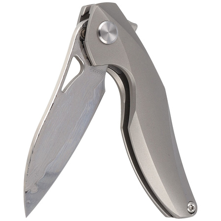 Nóż na szyję Bestech The Reticulan Grey Titanium, Damascus by Elijah Isham (BT1810G)