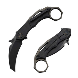 Nóż składany WeKnife Tayra Black Titanium, Black Stonewashed/Brushed M390 (WE24069-1)