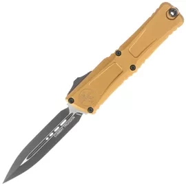 Nóż automatyczny OTF Microtech Combat Troodon Gen III D/E Tan Aluminium, Black M390MK by Tony Marfione (1142-1TA)