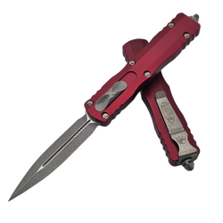 Microtech Dirac Delta D/E OTF Knife Merlot Aluminum, Apocalyptic by Tony Marfione (227-10APMR)