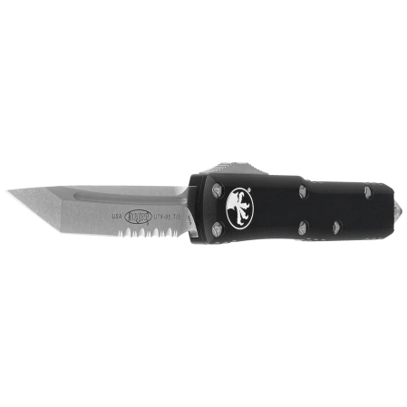 Microtech UTX-85 T/E Black Aluminum OTF Knife, Stonewashed P/S M390 (233-11)