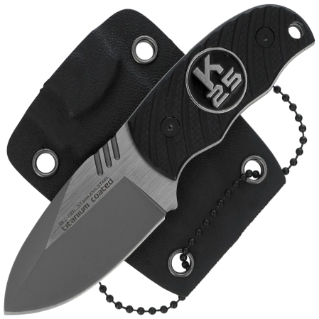 K25 RK-32331 Neck Knife Black G10, Titanium/Brushed 7Cr17Mov