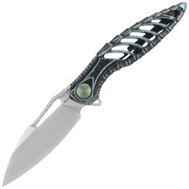 RikeKnife Thor6 Black / Green Titanium, Satin M390 (RK Thor6-M-BG))