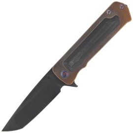 Medford TFF-4 Tanto Knife Bronze Titanium / Black G10, Flm HW, Std Clip, Black DLC S45VN by Greg Medford (MK1404PT-36A1-TFCP-BP)