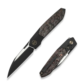 Nóż składany WeKnife Brr15 Black Titanium/Copper Foil Carbon Fiber, Black Stonewashed/Satin M390 by Rafal Brzeski (WE24007-1)