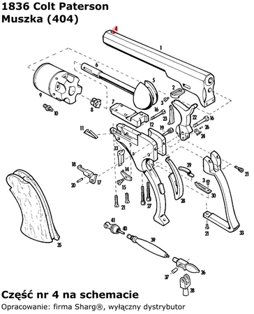 Muszka Pietta 1851 Colt, 1862 Spiller & Burr, 1836 Paterson (404)