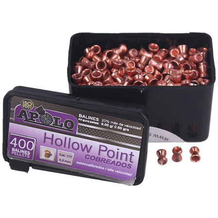 Apolo Hollow Point Copper AirGun Pellets .177/4.5 mm, 400 pcs 0.60g/9.0gr (19990)
