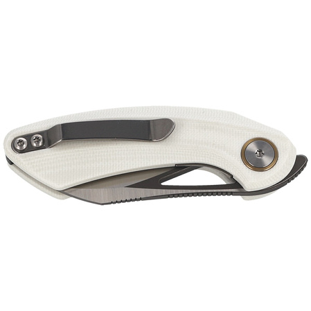 Bestech Bihai White G10, Grey DLC Stonewashed/Satin 14C28N by Ostap Hel Knife (BG53E)