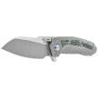 Nóż składany Remette RT-Kestrel Gray Titanium/Green Carbon Fiber, Manual Fine Grinding Satin CPMS35VN (RTPO-A)