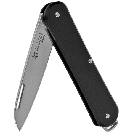 Fox Vulpis Black Aluminum, Polished N690Co Pocket Knife (FX-VP130 BK)