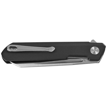 Bestechman Dundee Sheepfoot Knife Black G10, Stonewashed/Satin D2 by Ostap Hel (BMK09A)