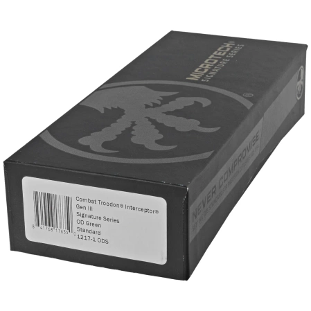 Microtech Combat Troodon Gen III Interceptor Signature OTF Knife OD Green Aluminum, Black M390MK by Tony Marfione (1217-1ODS)