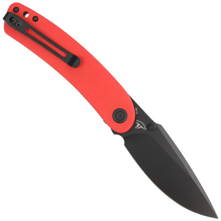 Kubey Knife Momentum Red G10, Dark Stonewashed AUS-10 by Sherif Manganas (KU344I)