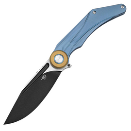 Bestech Seraph Knife Blue Titanium, Black Stonewashed / Satin M390 by Kombou (BT2403D)
