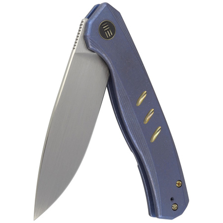 WE Knife Seer LE No 011/610 Blue Titanium, Rubber Silver CPM 20CV knife (WE20015-2)