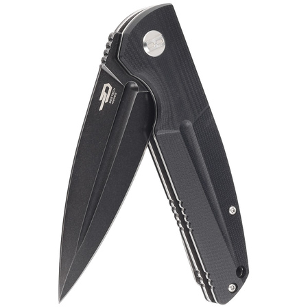 Bestech Knife Fin Black G10, Black Stonewashed 14C28N (BG34A-3)